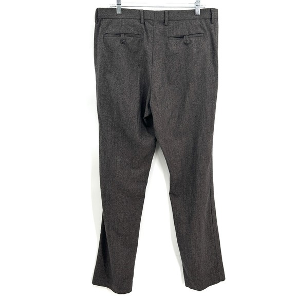 BANANA REPUBLIC Men's Gray 100% Wool Standard Fit Trouser Pants Size 34 x 36 - Picture 2 of 7